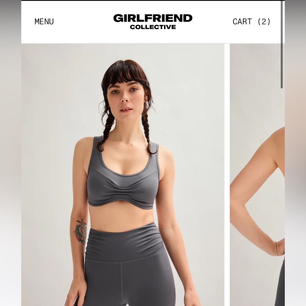 Girlfriend Collective Moon Kiki Pleated Bra, M